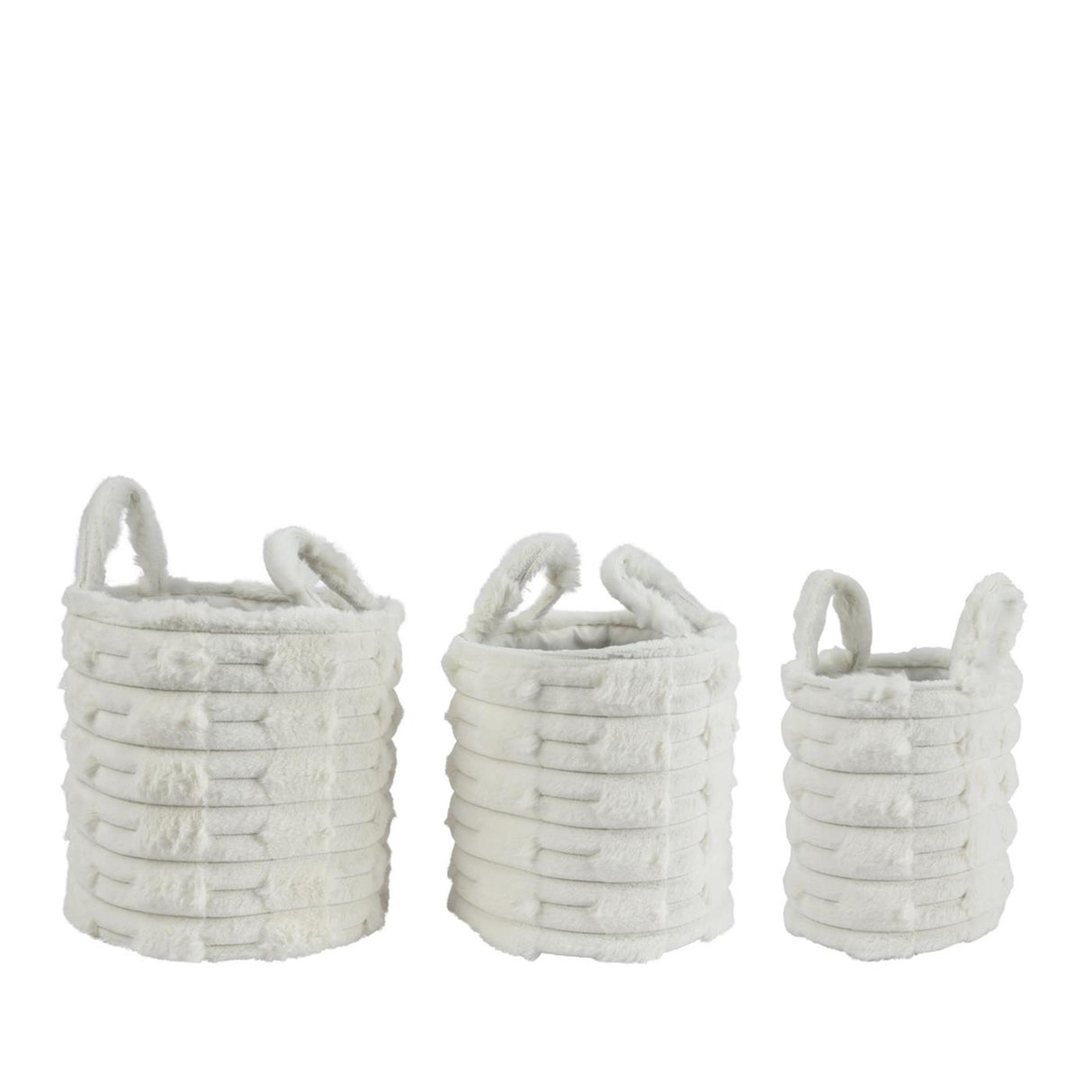 Decoris 3-delig manden set ã˜30x30cm off-white imitatiebont