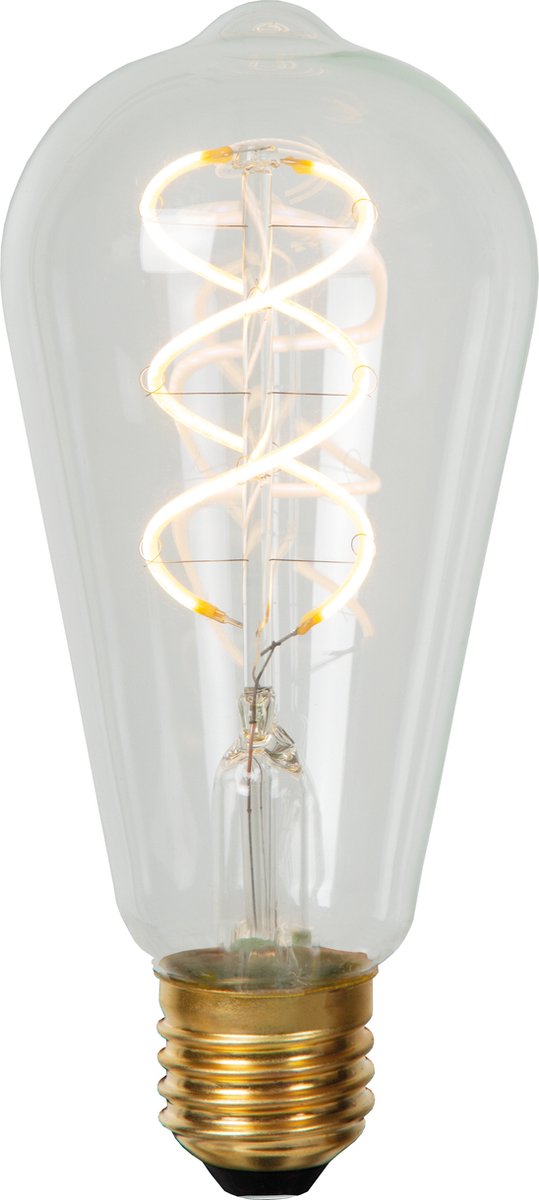 Lucide st64 - filament lamp - ø 6,4 cm - led dimbaar - e27 - 1x4,9w 2700k - transparant