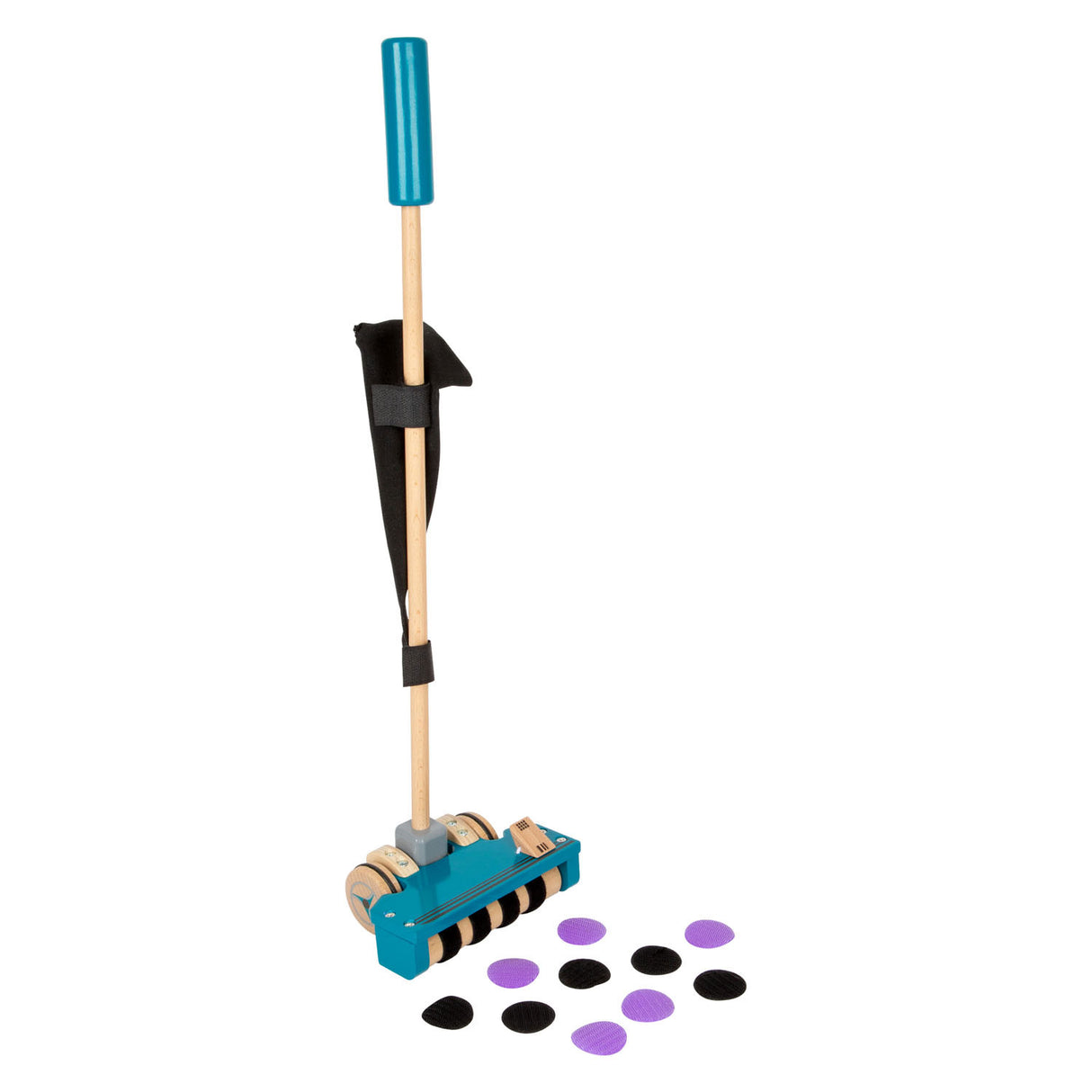 Small foot - houten stofzuiger met gekleurde klittenband stippen, 12dlg.