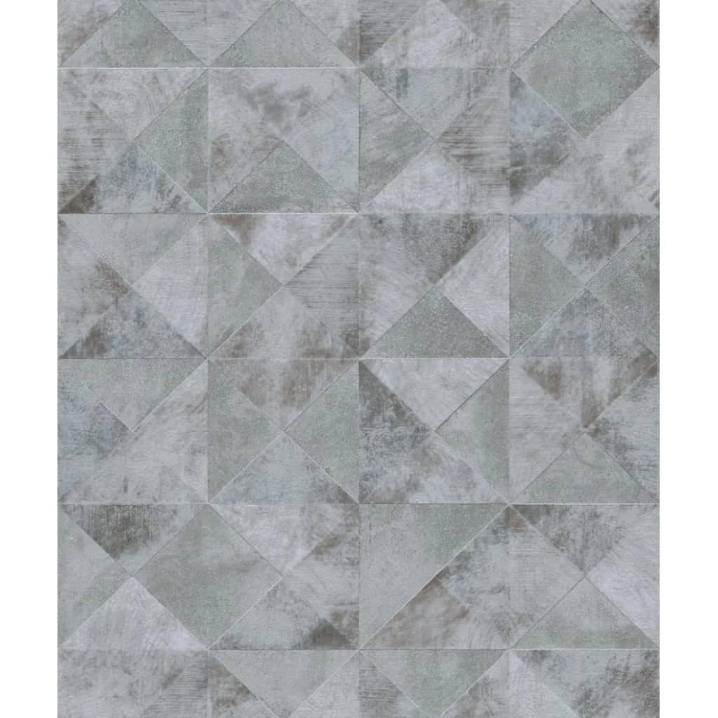 Noordwand behang topchic graphic shapes facet metallic grijs