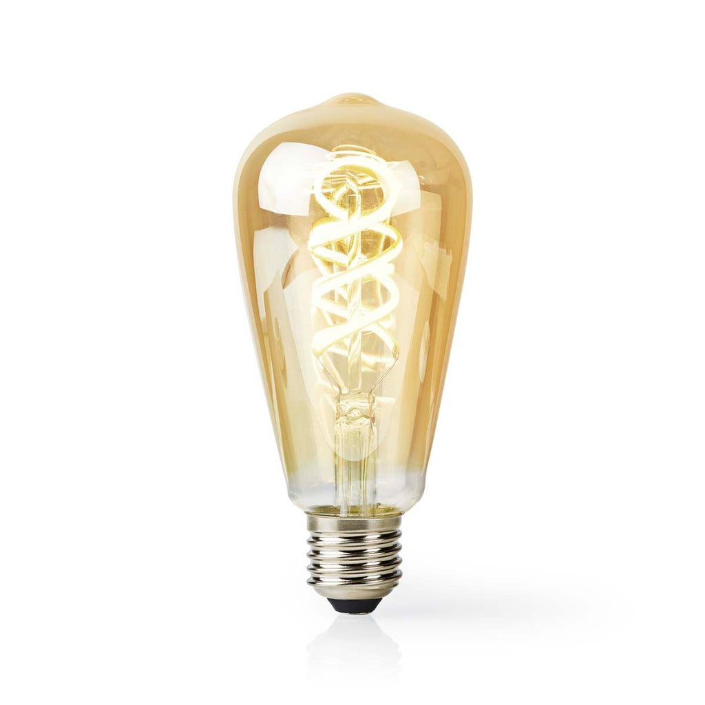 Nedis wifilrt10st64 smartlife led filamentlamp wi-fi e27 360 lm 4.9 w warm to cool white 1800 - 6500 k glas android trade; ios st64