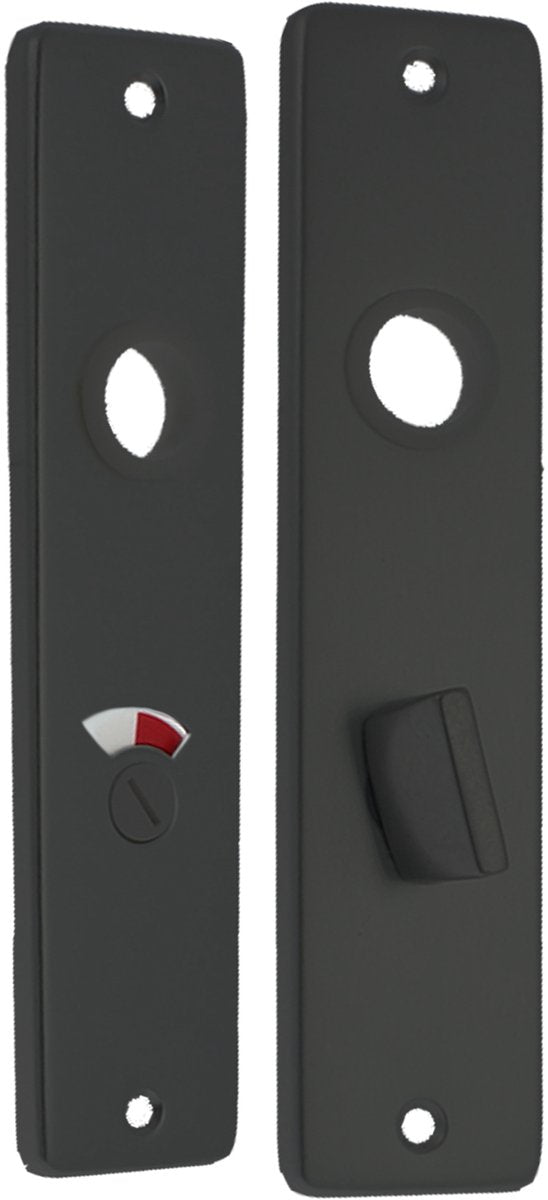 Starx wc- schild - kortschild met wc-slot (wc63 8) - aluminium – zwart