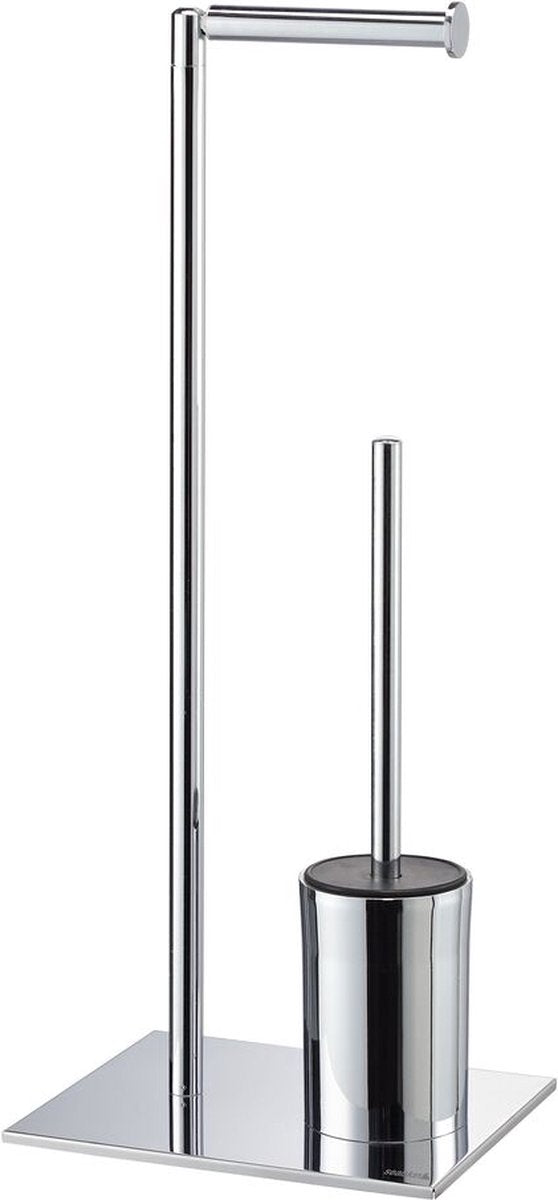 Sealskin tube - toiletbutler - toiletborstel met houder siliconen - reserverolhouder - vrijstaand - chroom