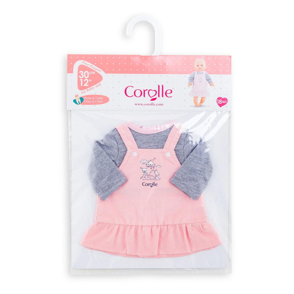 Corolle mon premier poupon - poppenjurk met shirt, 30cm