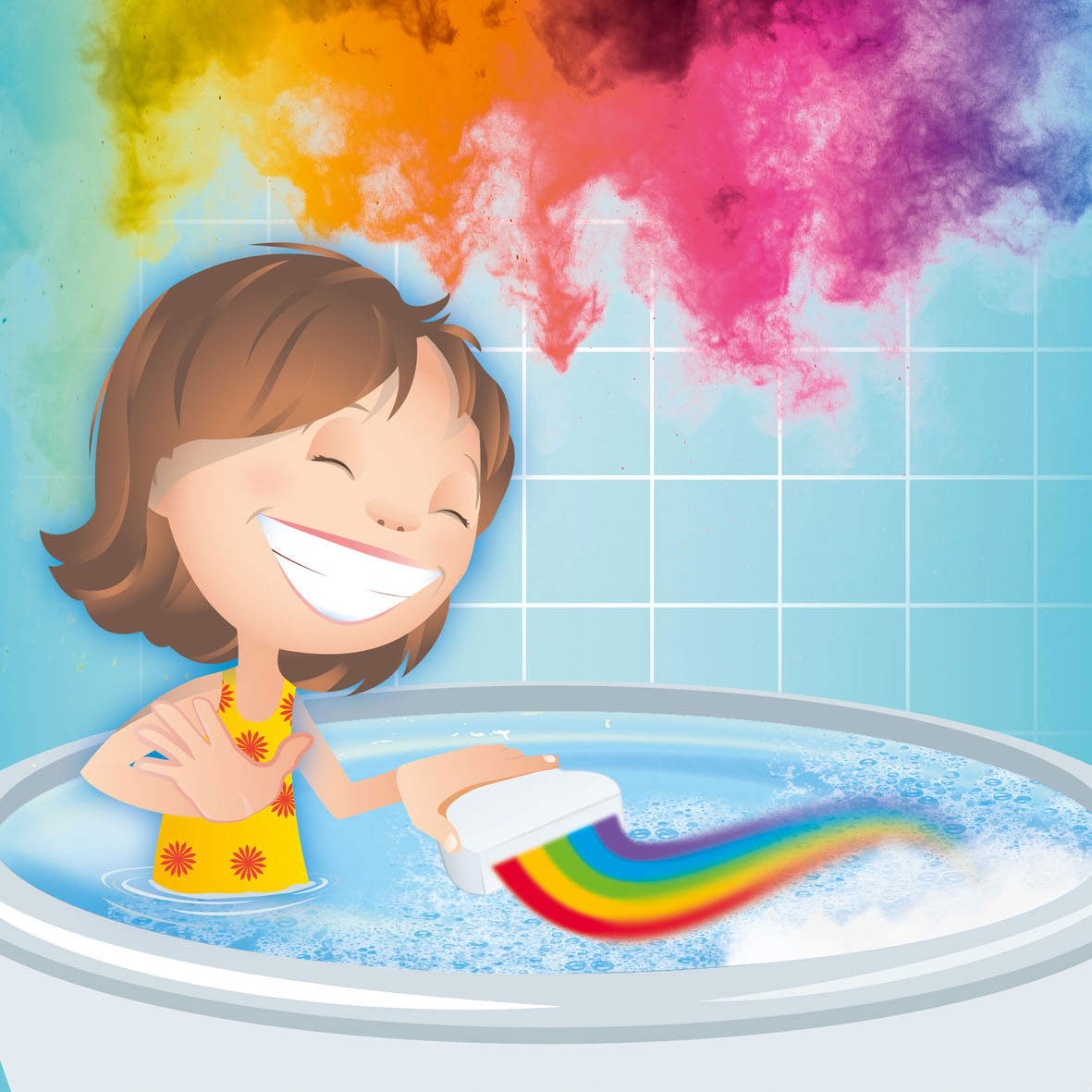 Simba glibbi boom regenboog - badbom - vanaf 3 jaar - dermatologisch getest