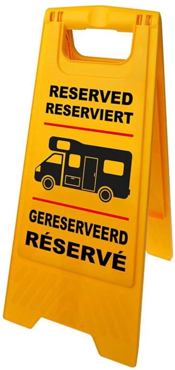 Proplus markeerbord gereserveerd - opvouwbaar - hoogte 58 cm - geel
