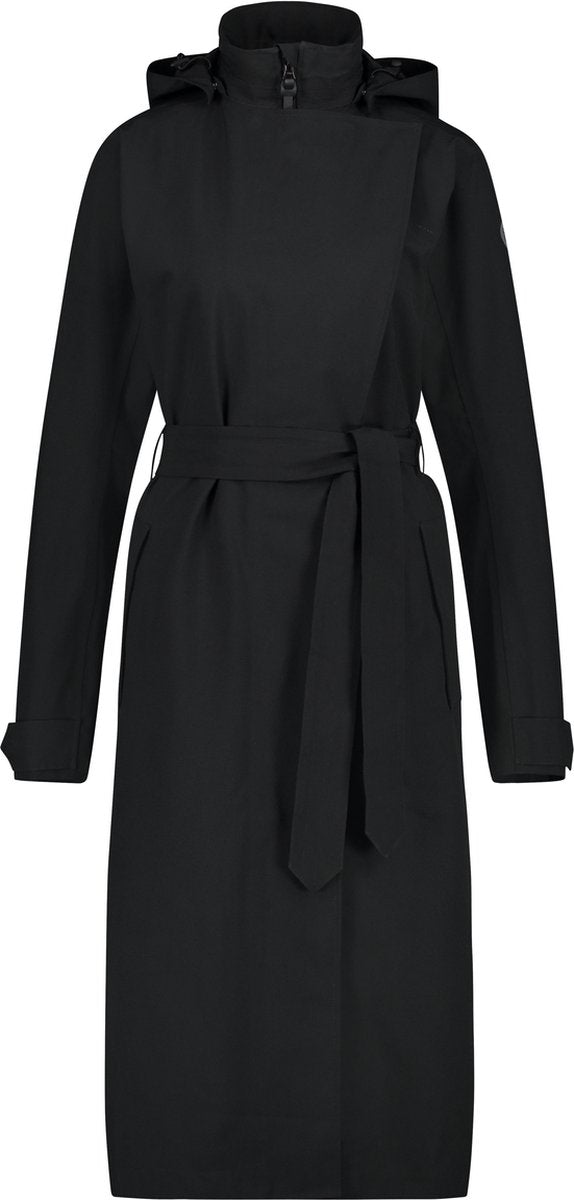 Agu trench coat long regenjas urban outdoor dames - zwart - xl