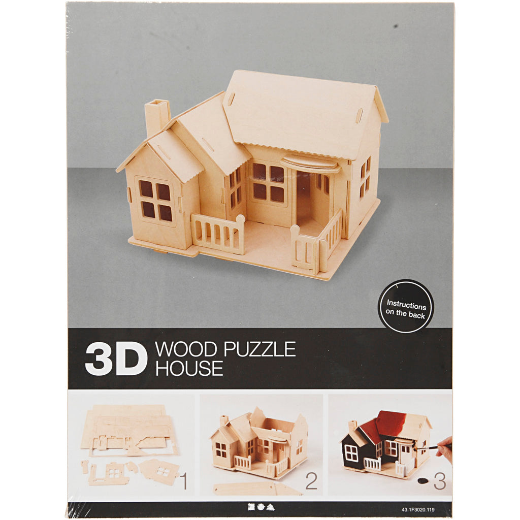 Http: www.cchobby.nl 3d-houten-constructie-set-huis-met-terras-afm-19x17-5x15-1-stuk