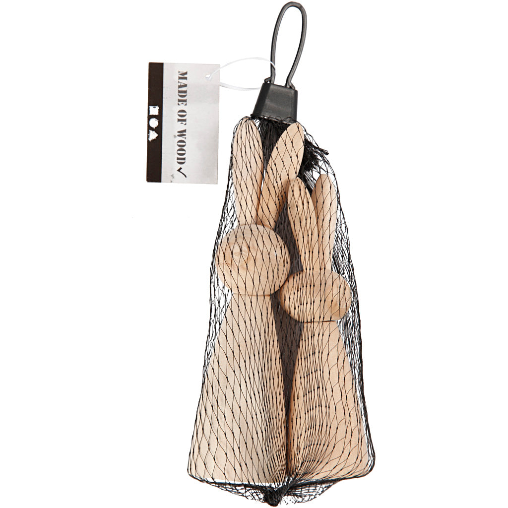 Creativ company http: www.cchobby.nl houten-konijnen-h-12-14-cm-d-3-5-4-cm-2-stuk-1-doos