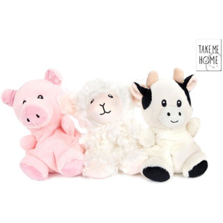 Pluche take me home boerderijdieren 4 assorti 23-30 cm