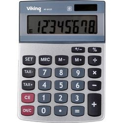 Rekenmachine vk at-812t plastic metaal 143,5x102,5x30,5mm grijs zilver