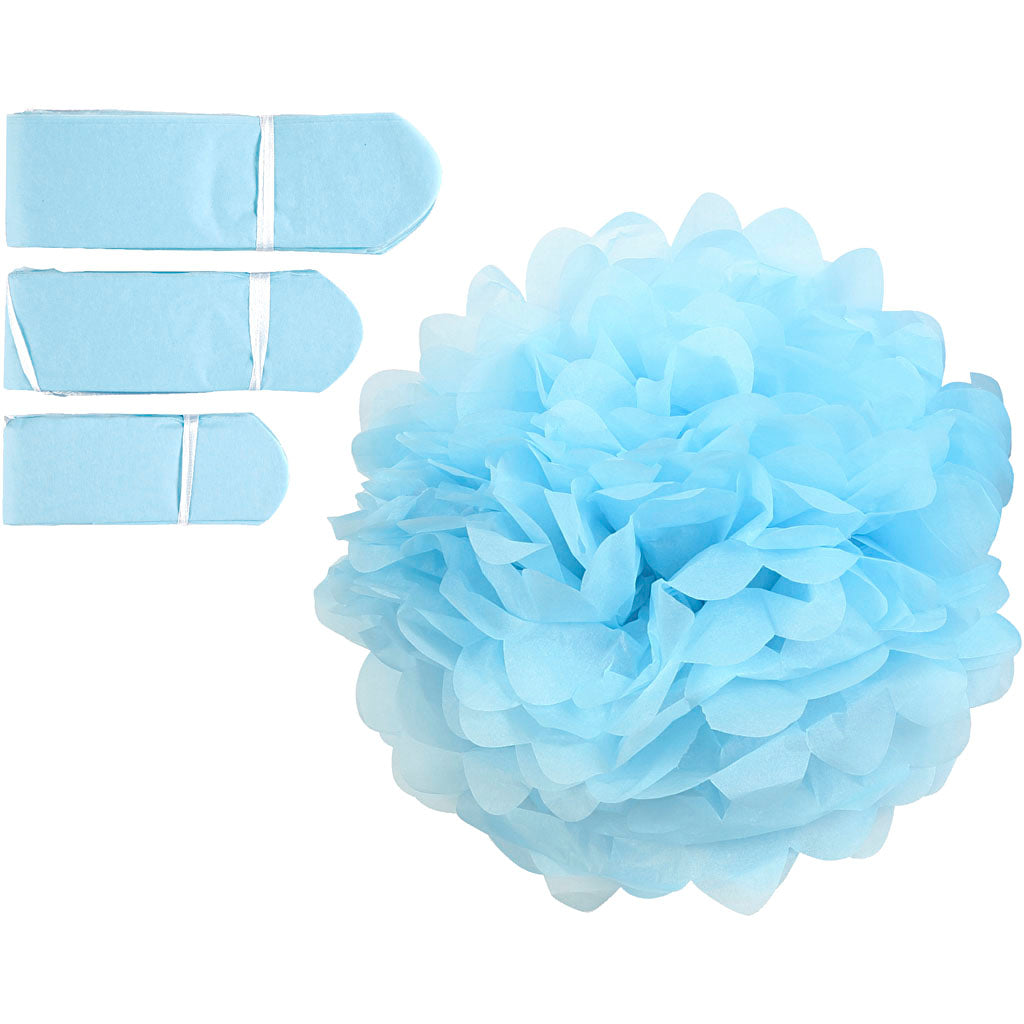 Http: www.cchobby.nl pompon-van-papier-d-20-24-30-cm-16-gr-lichtblauw-3-stuk-1-doos