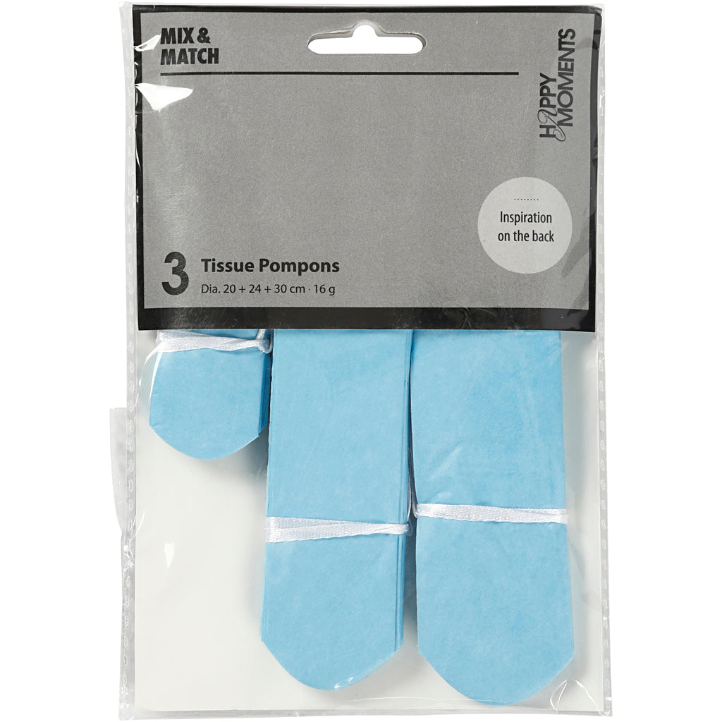 Http: www.cchobby.nl pompon-van-papier-d-20-24-30-cm-16-gr-lichtblauw-3-stuk-1-doos