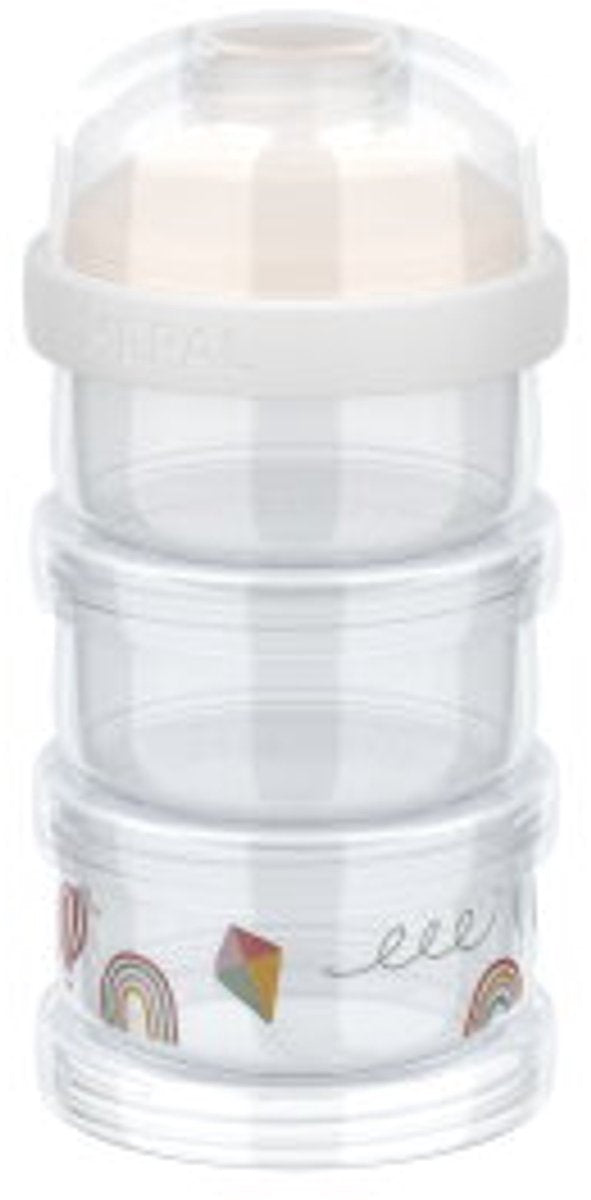 Mepal mio melkpoedertoren 3-delig - 360 ml - luchtdichte afsluiting met schekdop - multifunctioneel opbergen en doseren - sunshine rainbow