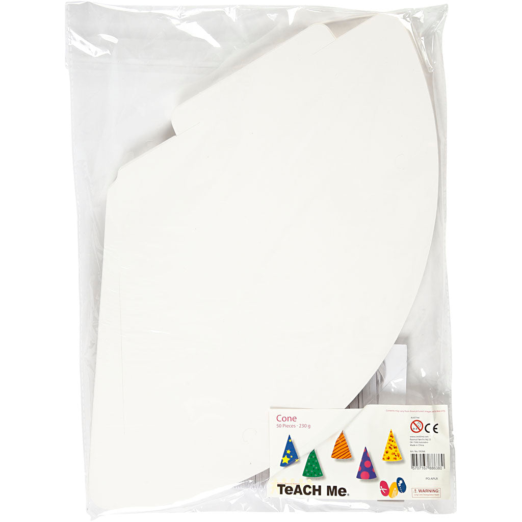 Creotime http: www.cchobby.nl kegel-h-23-cm-d-16-5-cm-230-gr-wit-50-stuk-1-doos