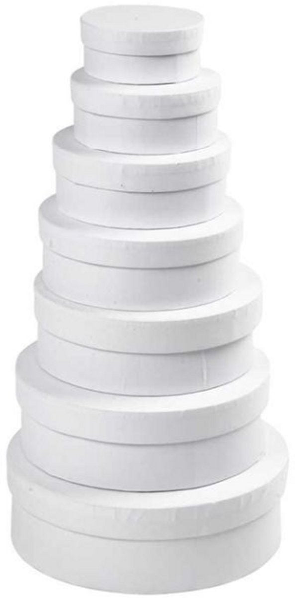 Creativ company ronde dozen set 7 stuks h: 4-7 cm d: 8.5-21.5 cm
