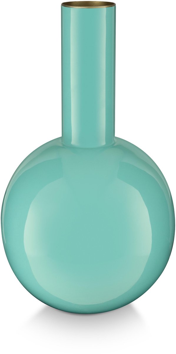 Pip studio - bloemenvaas - woonaccessoires - blauwe vaas - metaal - 15x26cm