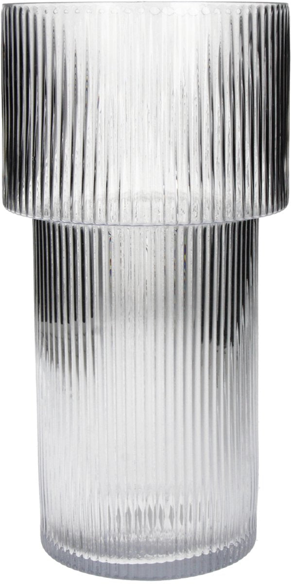 Hd collection vaas stripe glas 14.5x14.5x29cm