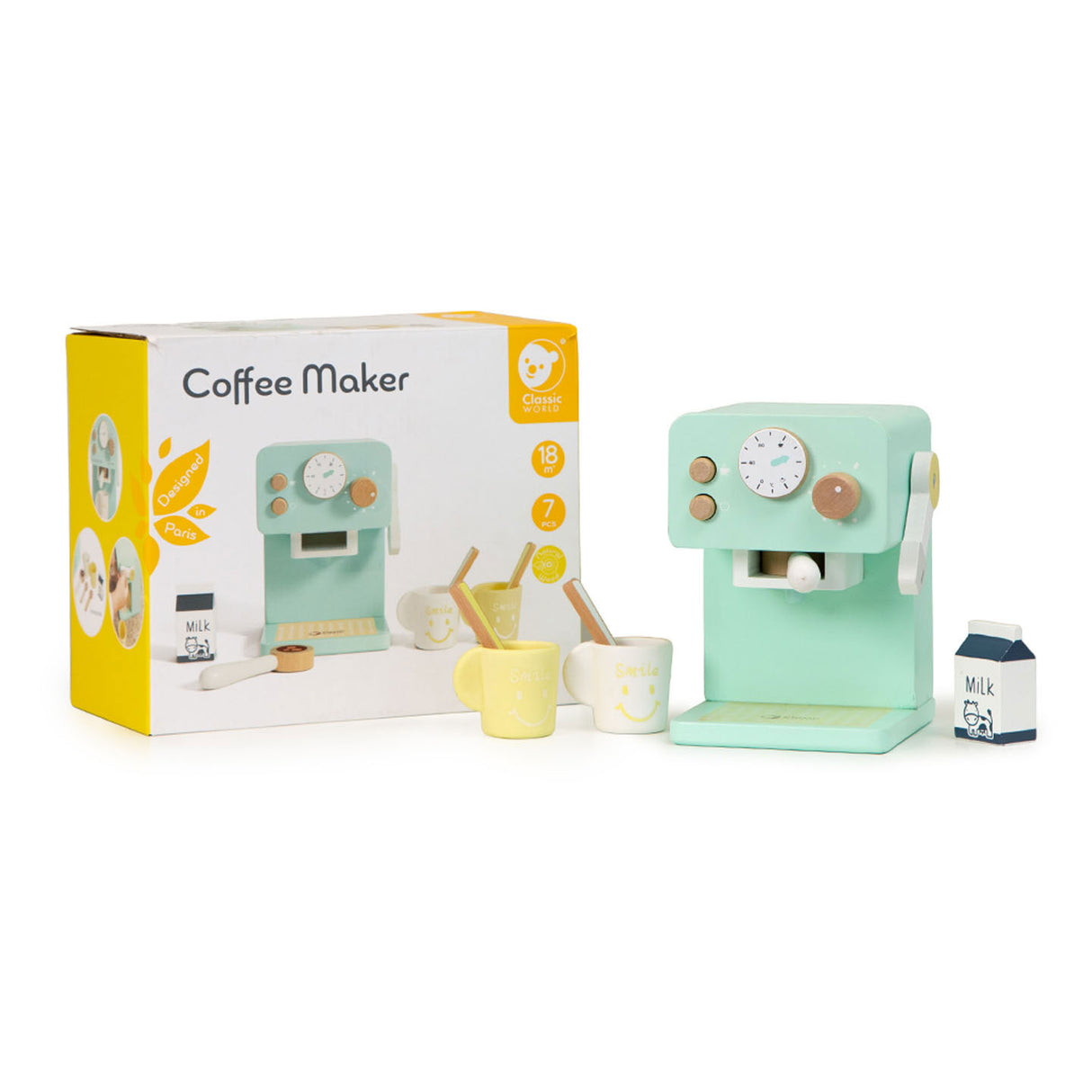 Classic world houten koffiezetapparaat voor kinderen – kleine barista | klassieke wereld - uni