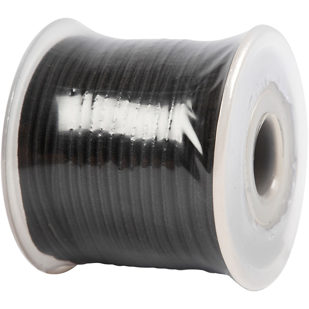 Creativ company elastiek dikte 2mm zwart, 25m