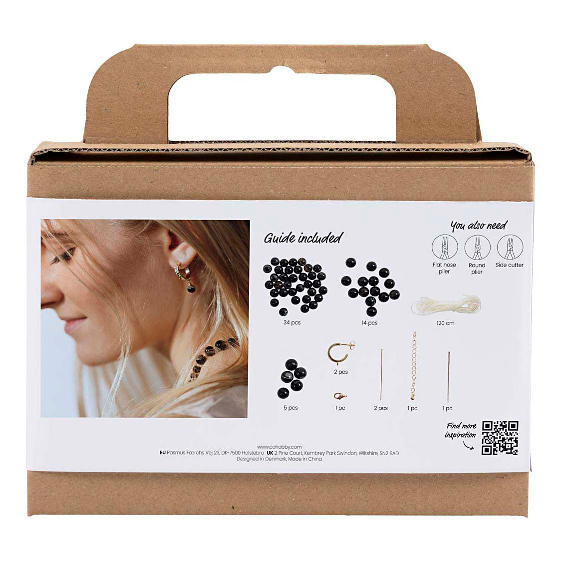Creativ company http: www.cchobby.nl mini-hobbyset-sieraden-halsketting-en-oorbellen-zwart-wit-1-doos