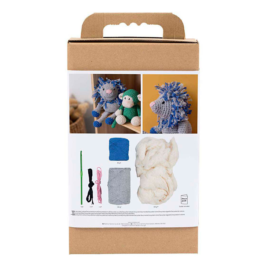 Creativ company http: www.cchobby.nl hobbyset-amigurumi-leeuw-marineblauw-lichtgrijs-1-doos