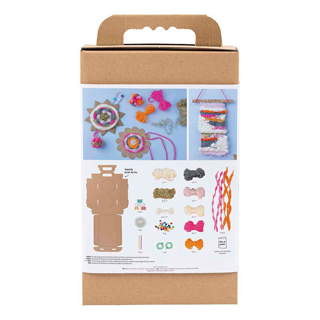Creativ company http: www.cchobby.nl hobbyset-weven-wandbevestigingen-diverse-kleuren-1-doos