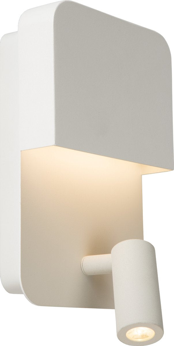 Lucide boxer - bedlamp wandlamp - led - 3000k - met usb oplaadpunt - wit