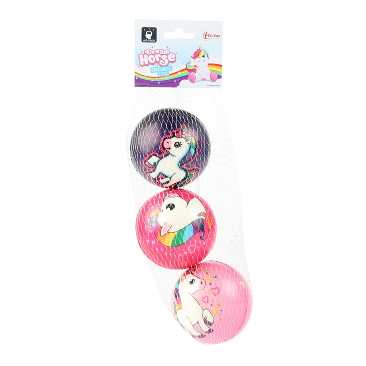 Toi-toys toi toys dream horse 3 ballen in netje eenhoorn ã˜7,6cm