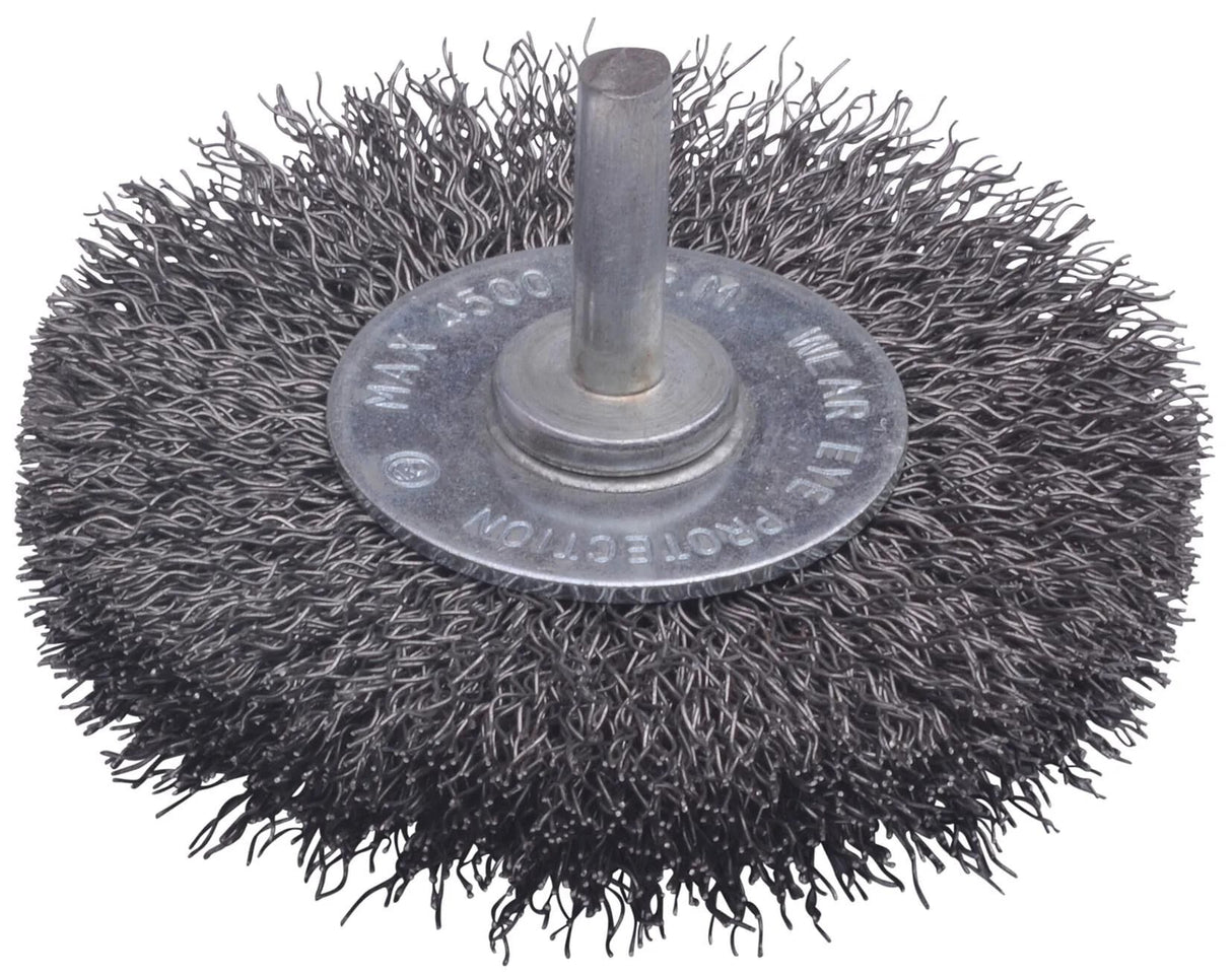 Sw stahl ronde staaldraadborstel 63303 round brush with 6mm shaf sw-steel d=75mm