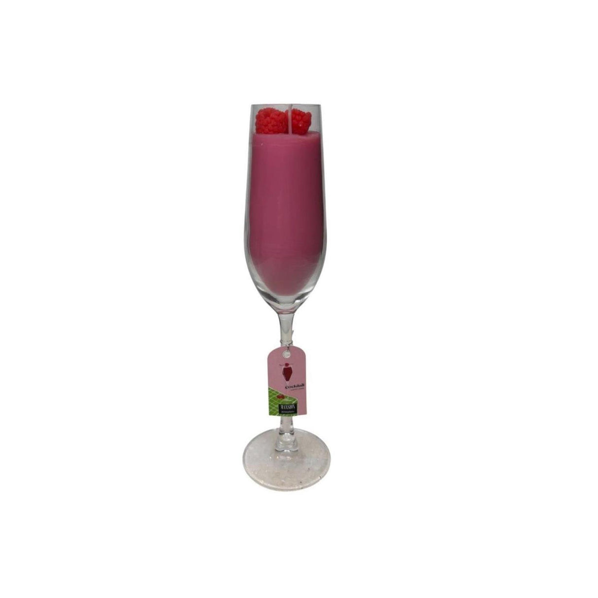 Mansion atmosphere geurkaars in champagneglas framboos ã˜5,5xh26,5cm