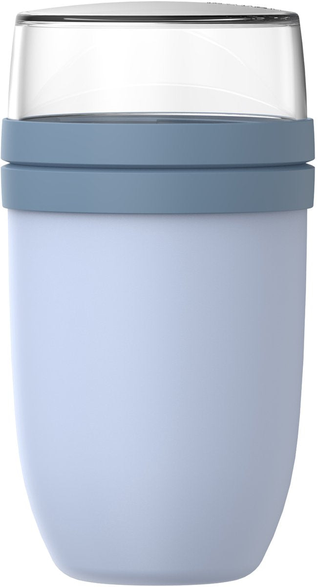 Mepal lunchpot xl ellipse - 750 + 300 ml - yoghurtbeker en muesli beker to go - geschikt voor vriezer. magnetron en vaatwasser - nordic blue