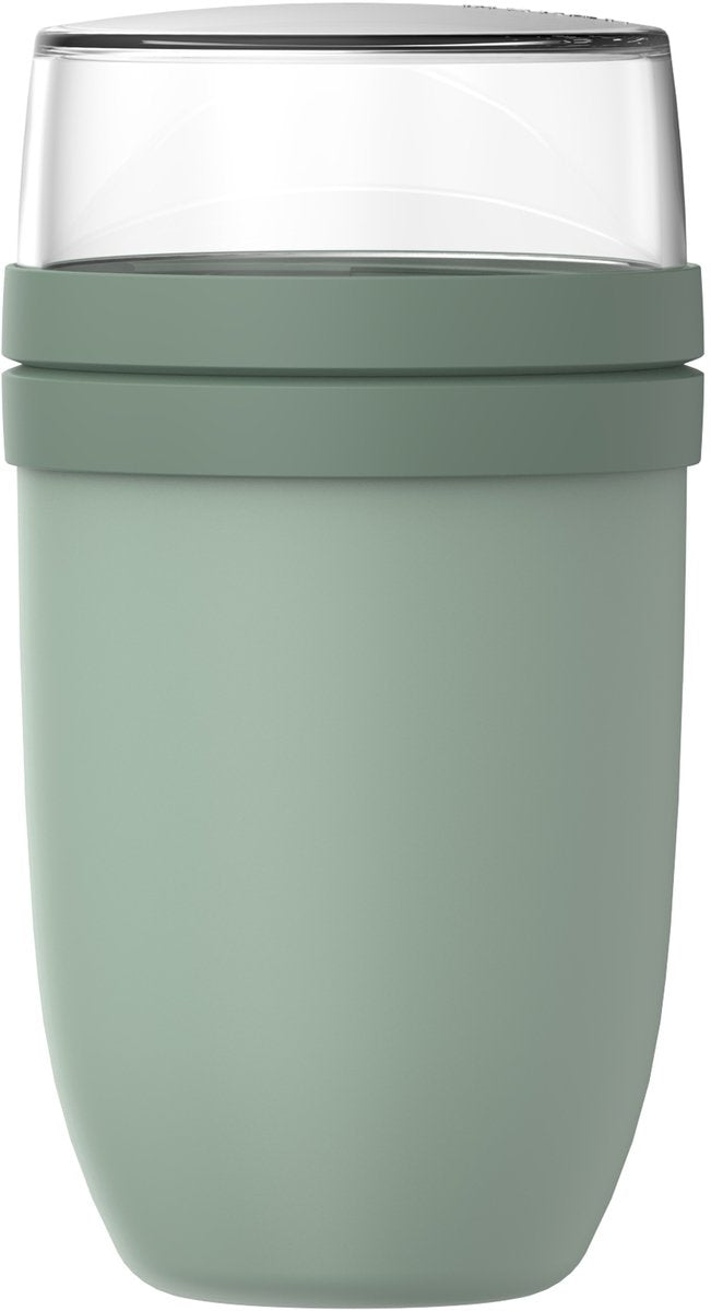 Mepal lunchpot xl ellipse - 750 + 300 ml - yoghurtbeker en muesli beker to go - geschikt voor vriezer. magnetron en vaatwasser - nordic sage