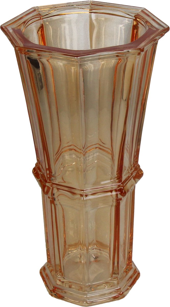 Hd collection vaas glas oranje 15x15x28cm