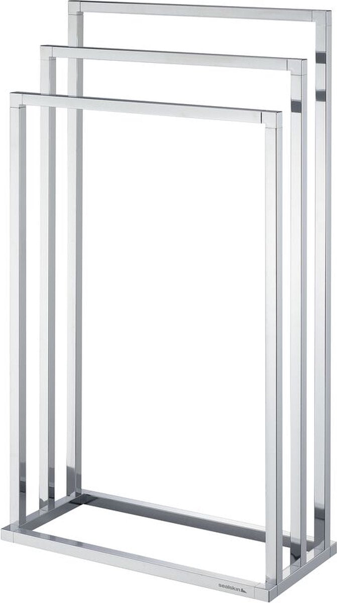 Sealskin tube - handdoekrek vrijstaand - geschikt voor 3 handdoeken - chroom