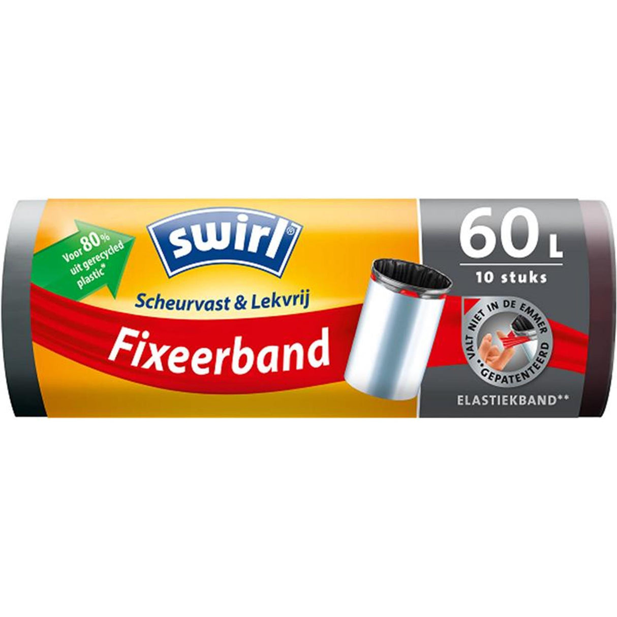 Swirl pedaalemmerzak met fixeerband 60l 10 stuks