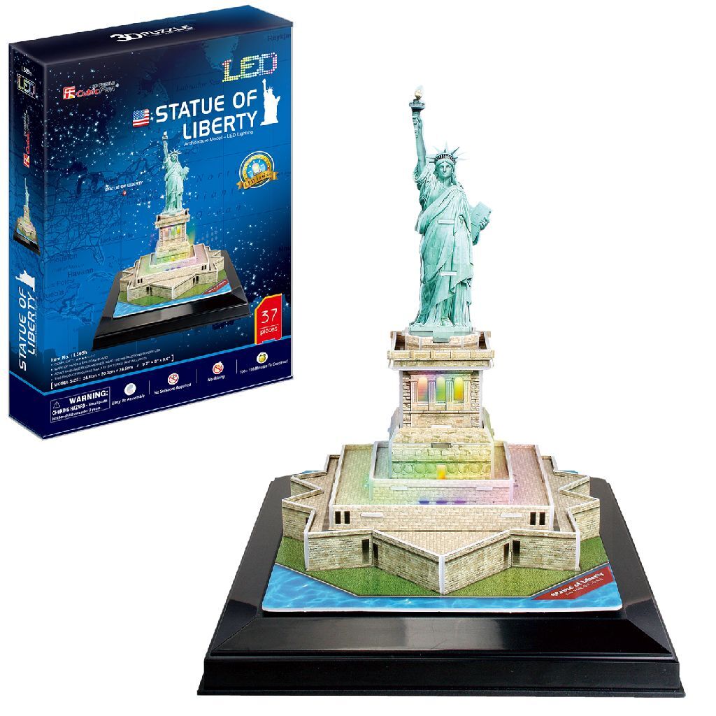 Cubic fun 3d puzzel statue of liberty led
