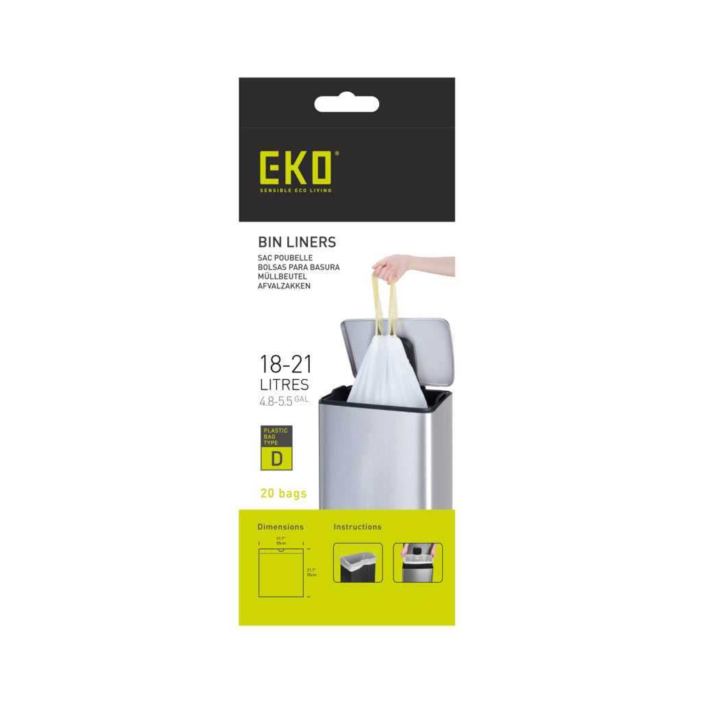 Eko afvalzakken type d 18-21 liter - rol 20 zakken