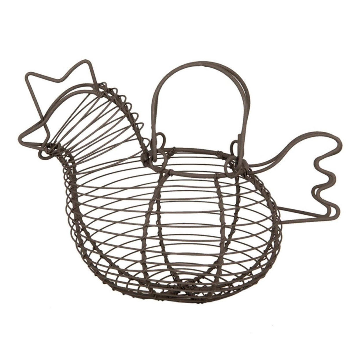 Clayre eef eiermand kip bruin metaal 23x14x17cm