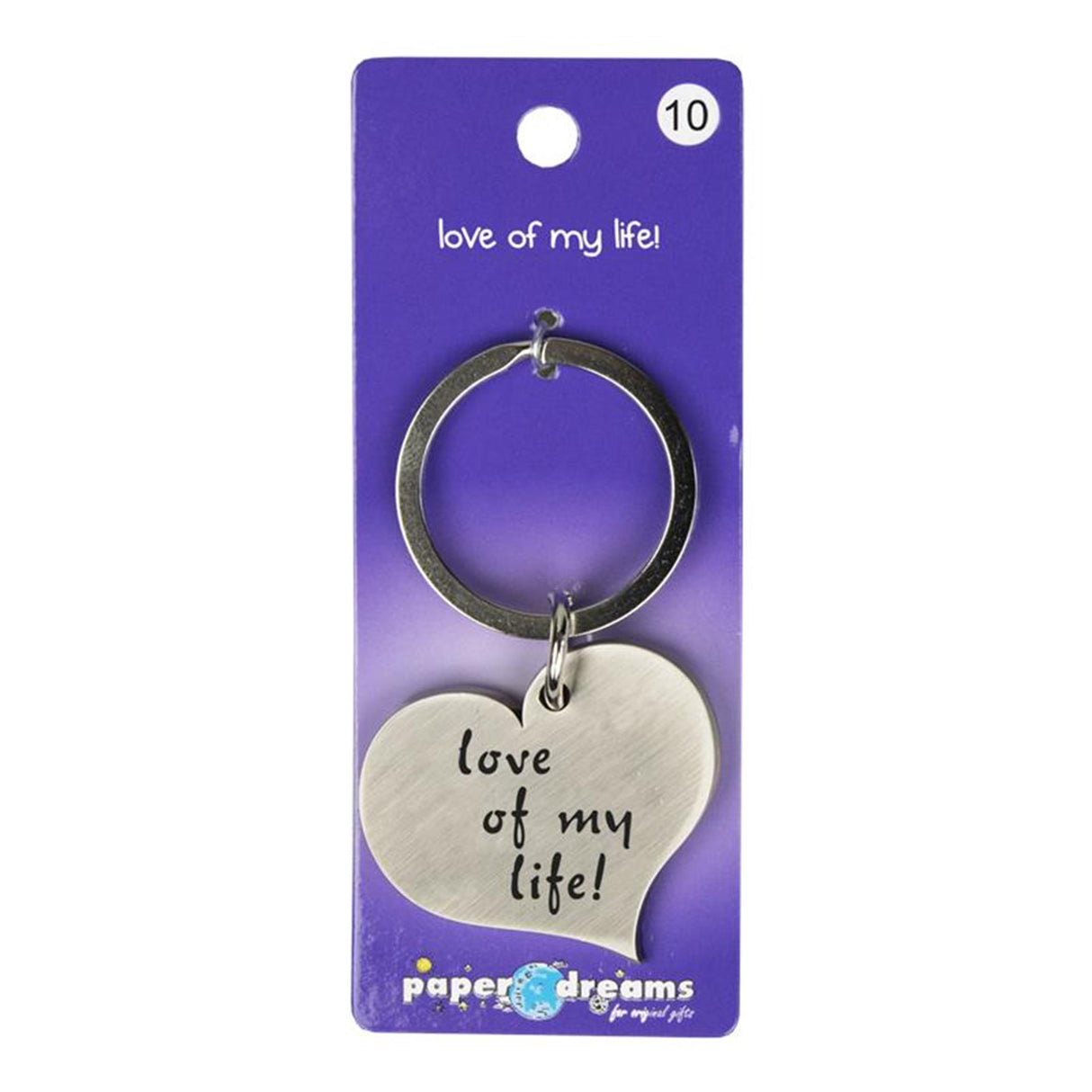 Paperdreams hart sleutelhanger - love of my life