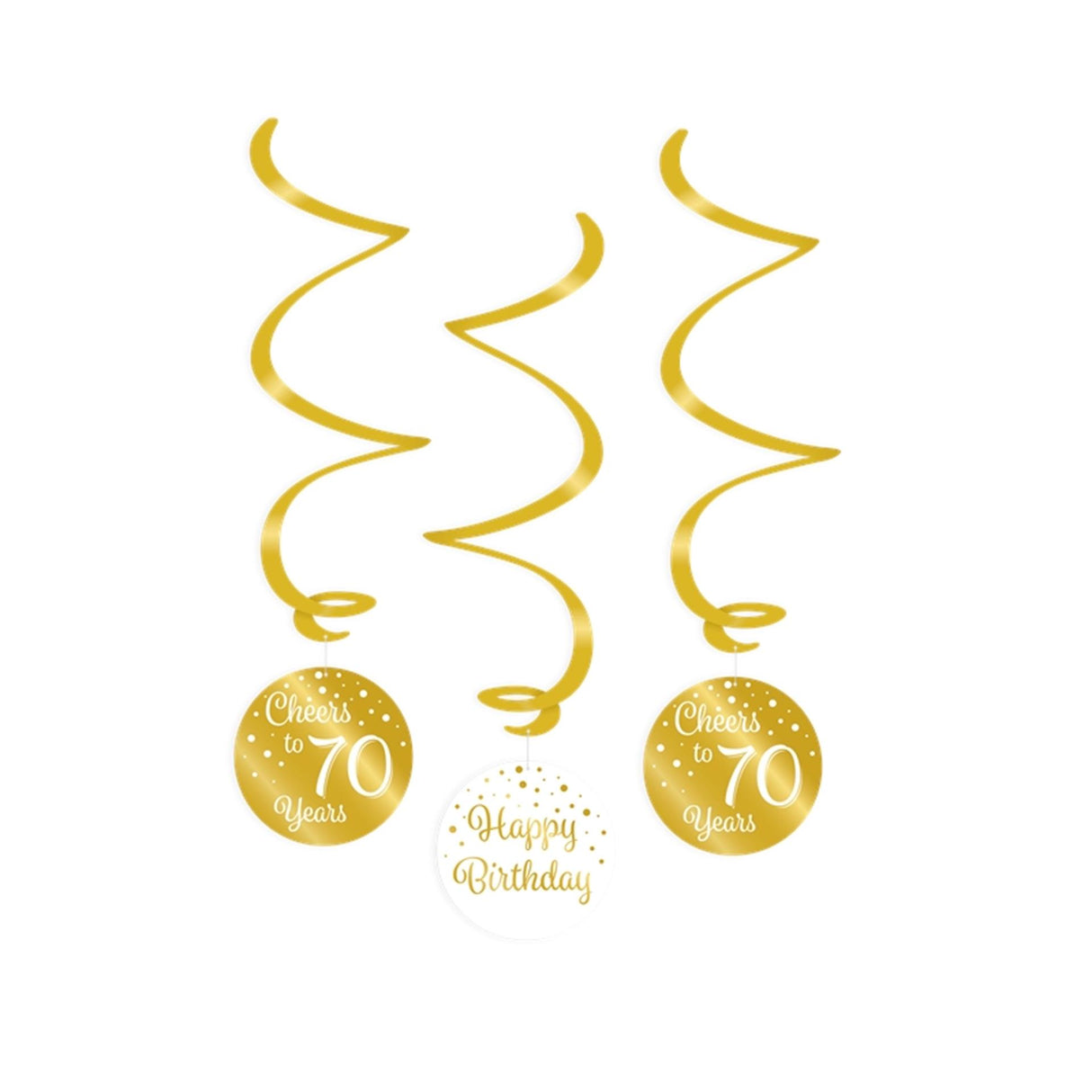 Paperdreams swirl decorations goud wit - 70