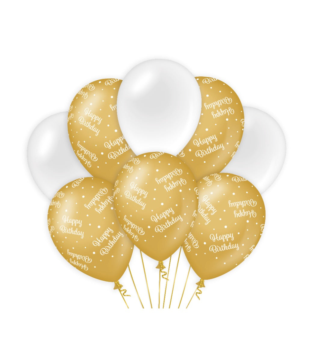 Paperdreams decoratie ballonnen goud wit - birthday