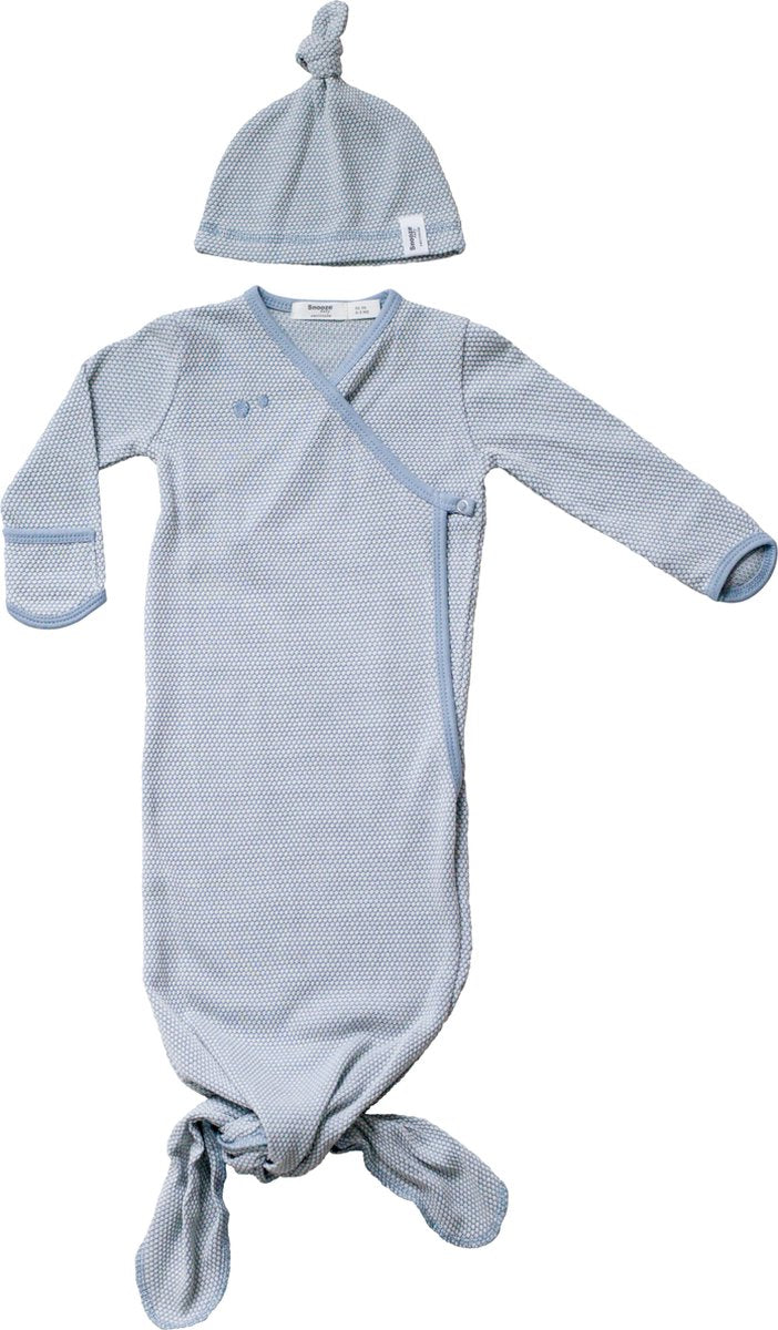 Snoozebaby slaapzak pakje in 1 incl. mutsje fresh blue - 0-3 mnd