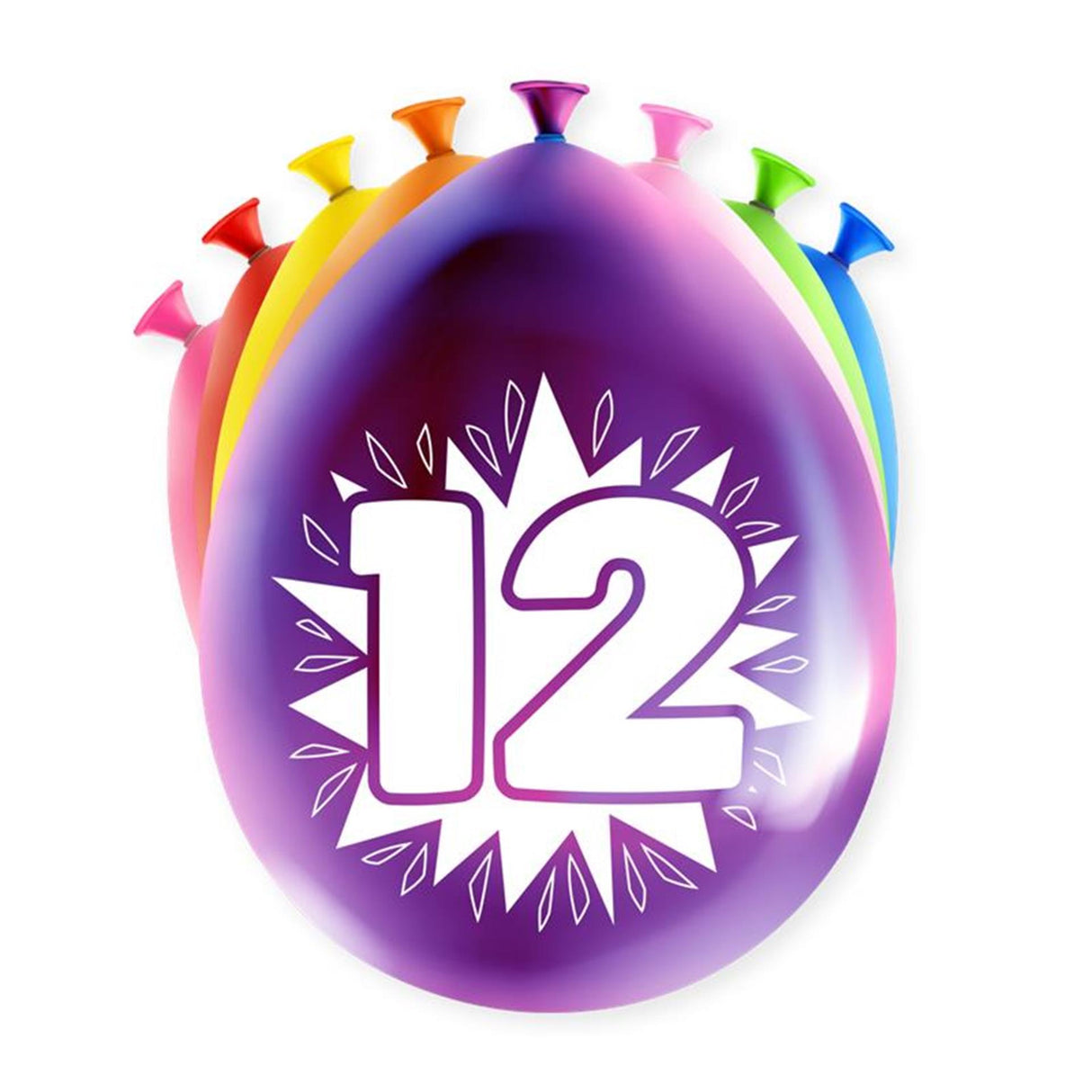 Paperdreams happy party ballon - 12 jaar 8 stuks