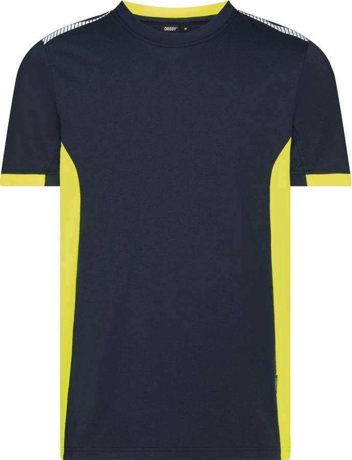 Dassy t-shirt tampico nachtblauw fluogeel 3xl