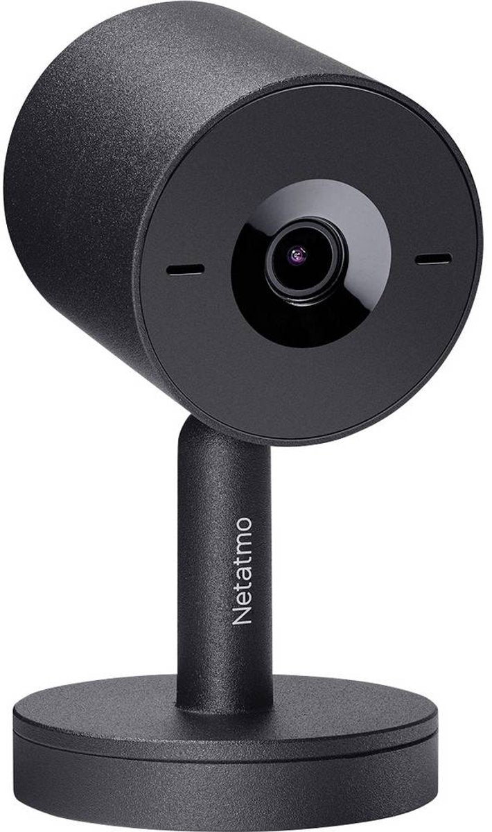 Netatmo slimme beveiligingscamera binnen - bewakingscamera 2k - gezichtsherkenning - bewegingsdetectie - nachtzicht - werkt met google home en apple homekit - geen abonnement - zwart - 1 stuk