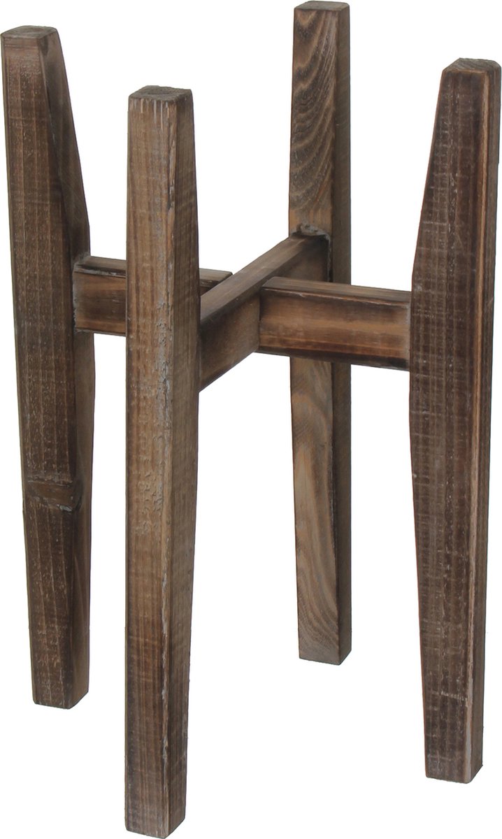 Mica decorations ascot plantenstandaard hout lichtbruin maat in cm: 33 x 33 x 48 bruin