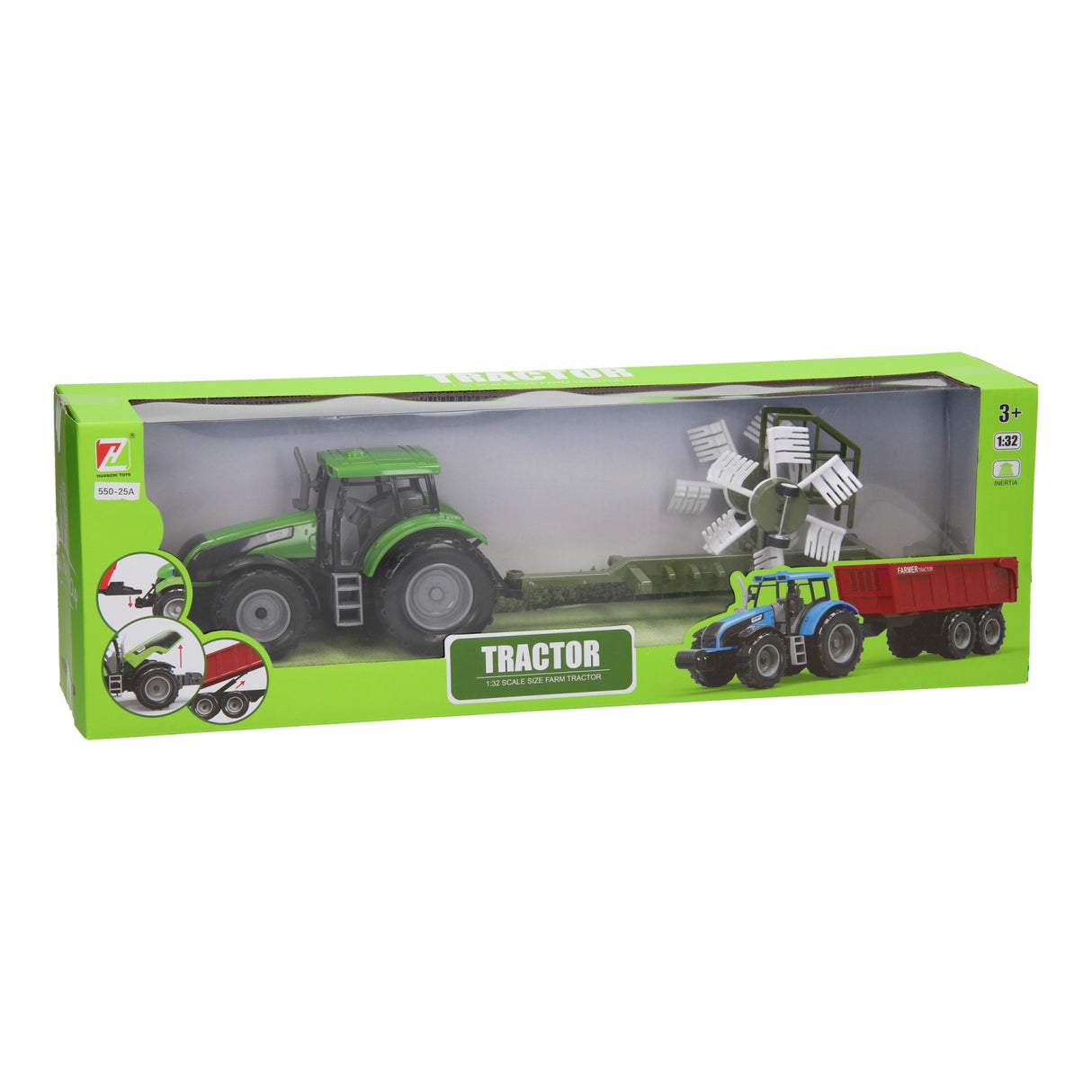 Lobbes speelgoed bv tractor met hooischudder 1:32