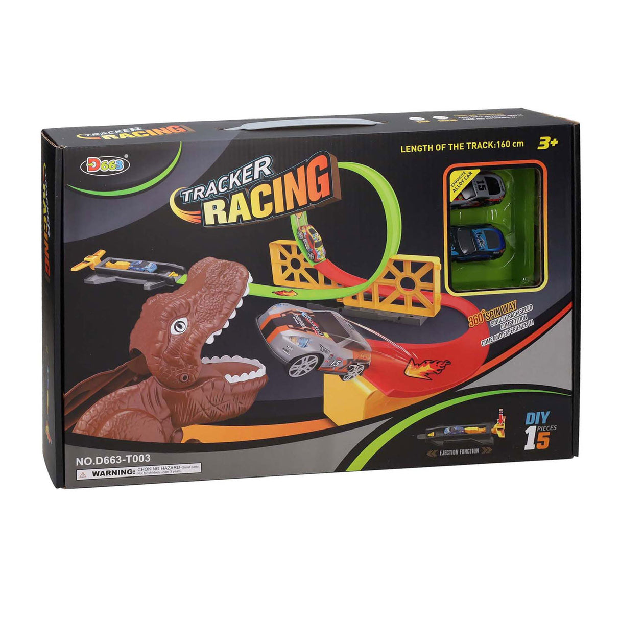 Lanceerset dino met looping schans