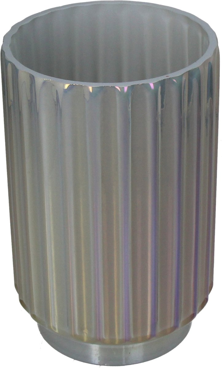 Hd collection vaas glas grijs 12,5x12,5x23cm
